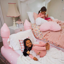 Load image into Gallery viewer, Pink Castle Sleepover Kids Air Mattress