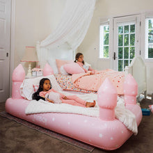Load image into Gallery viewer, Pink Castle Sleepover Kids Air Mattress