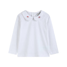 Load image into Gallery viewer, White Cotton Santa Collared Shirt