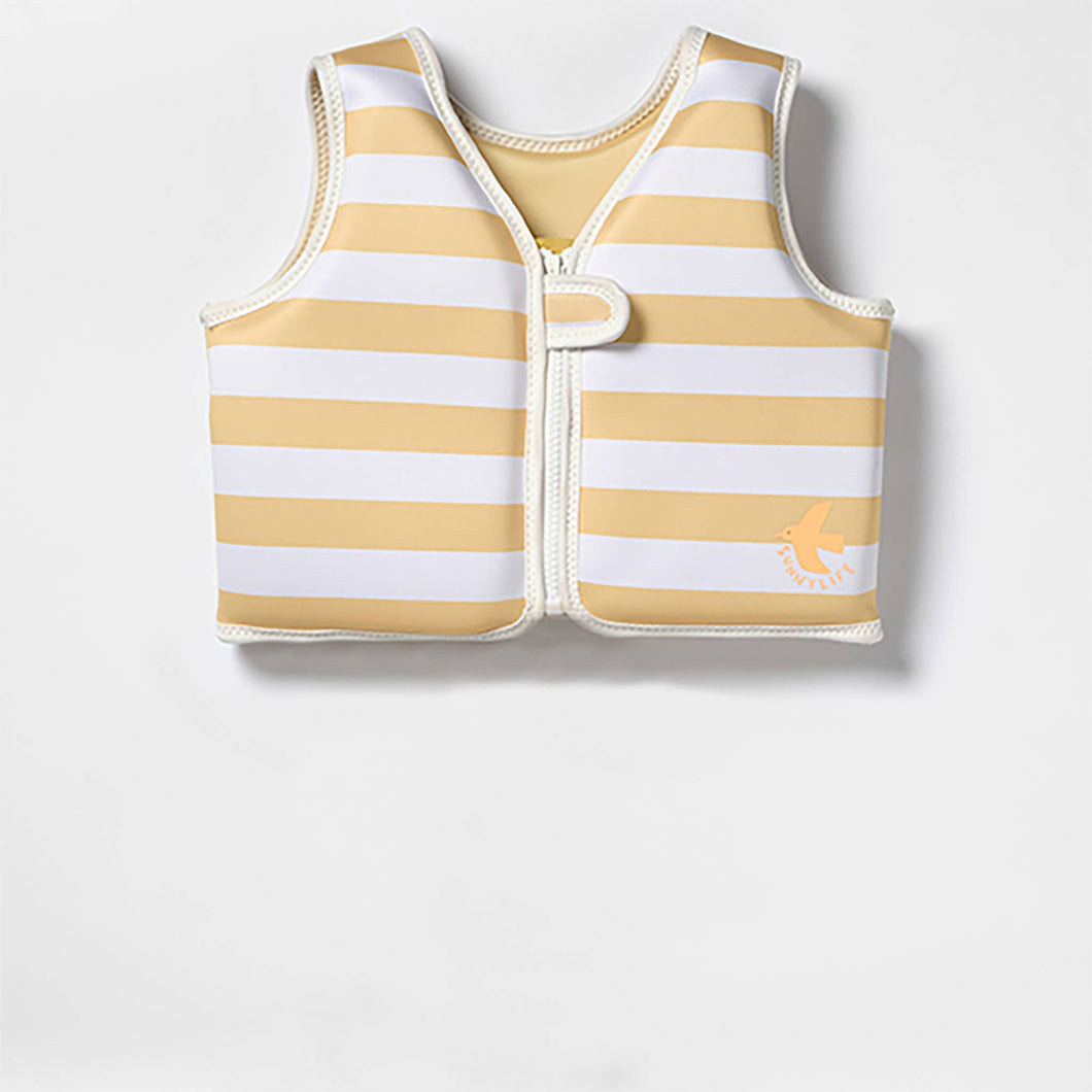 Kids Swim Vest 3-6 Sid the Seagull Mustard Stripe