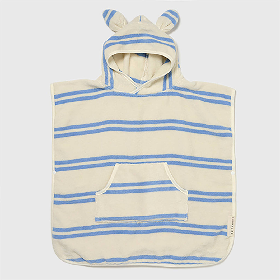 Kids Character Hooded Towel Sid the Seagull Blue Stripe