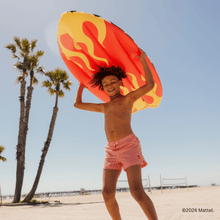 Load image into Gallery viewer, FUNBOY x Hot Wheels Checkered Flame Surfboard (Reversible) Float
