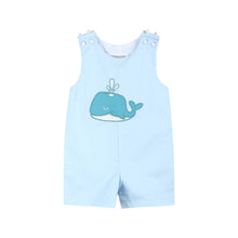 Load image into Gallery viewer, Blue Whale Applique Shortalls

