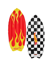 Load image into Gallery viewer, FUNBOY x Hot Wheels Checkered Flame Surfboard (Reversible) Float
