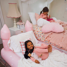 Load image into Gallery viewer, Pink Castle Sleepover Kids Air Mattress
