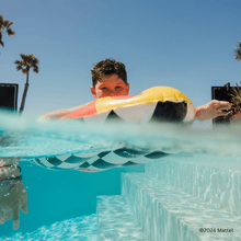 Load image into Gallery viewer, FUNBOY x Hot Wheels Checkered Flame Surfboard (Reversible) Float
