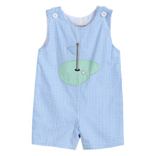 Load image into Gallery viewer, Blue Gingham Golf Hole Shortall
